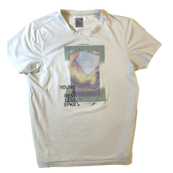 Spykar Shirt Mens Medium Young Restless Graphic Tee Modern Casual Streetwear - Picture 2 of 5